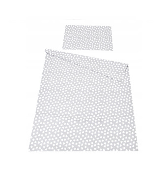 Detské obliečky do postieľky 100/135 cm - šedá so srdiečkami