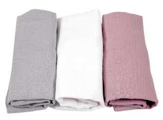 Mušelínové prestieradlo do kočíka / súprava 3 ks - staroružová