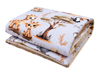 Velvet bavlnená deka 100 x 75 cm - mláďatá/ šedá