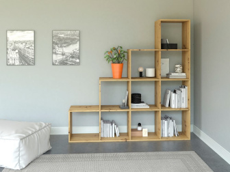 Regál, knihovna Vistana 4 - dub artisan