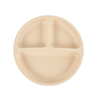 Silikónový tanier pre deti Smile - béžová