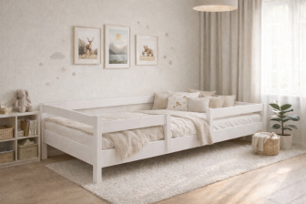 Rastúca posteľ Montessori Tobi biela 120x200 cm + rošt ZADARMO