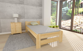 Posteľ masív Union - PRÍRODNÁ 80 x 200 cm + matrac RELAX + rošt ZADARMO