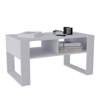 Konferenčný stolík Crespo loft 95 - biela/biela