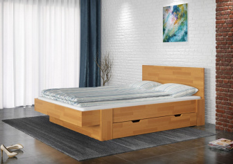 Posteľ z bukového masívu Vejle 180/200 cm - PRÍRODNÁ + rošt ZADARMO