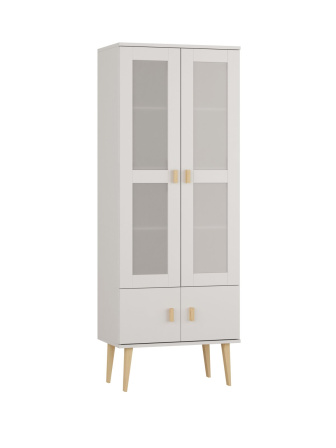 Skriňa z masívu borovice Nord 4D biela 89/204/42 cm