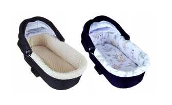Obojstranné polstrovanie do korbičky + matrac - Safari