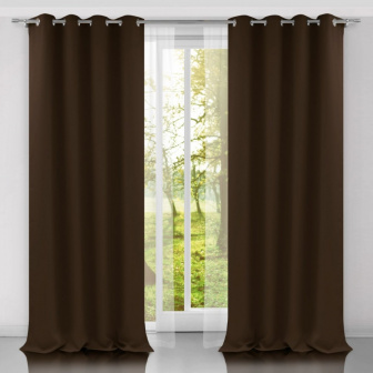 Záves 140/250 cm zatemňujúci s oky - tmavý bronz