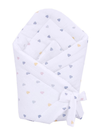 Zavinovačka mušelínová - farebná srdiečka