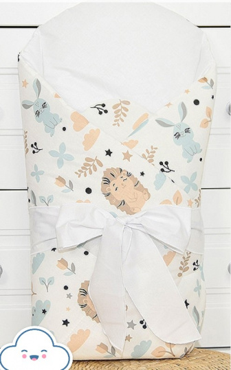 Zavinovačka spevnená s mašľou - ježek bílý