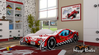 Postel zenit AUTO - červené 180/90 cm + matrace ZADARMO