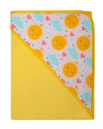 Detská osuška s kapucňou termofrote - žltá 80x80 cm