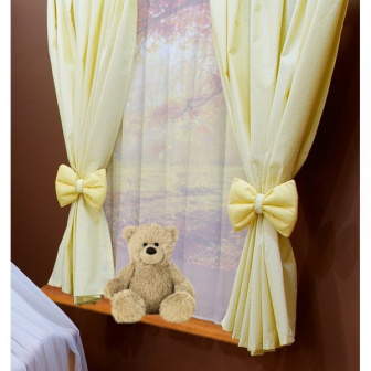 Závesy k vyšívaným sadám - žltá