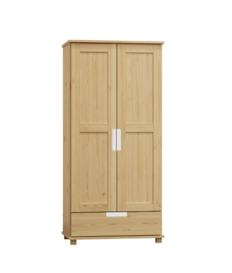 Skriňa z masívu borovice Thorax 100/190/60 cm / s tyčou